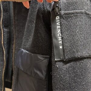 Givenchy Black Wool Jacket with Star-Accent Zipper Trim